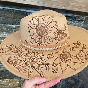 Fedora hat hand burned